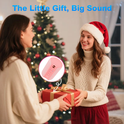 Portable Bluetooth Speaker, IPX7 Waterproof Wireless Speaker, Stocking Stuffers, Bluetooth 5.0, TWS Mini Speaker for Home/Party/Outdoor/Travel/Gifts, Pink