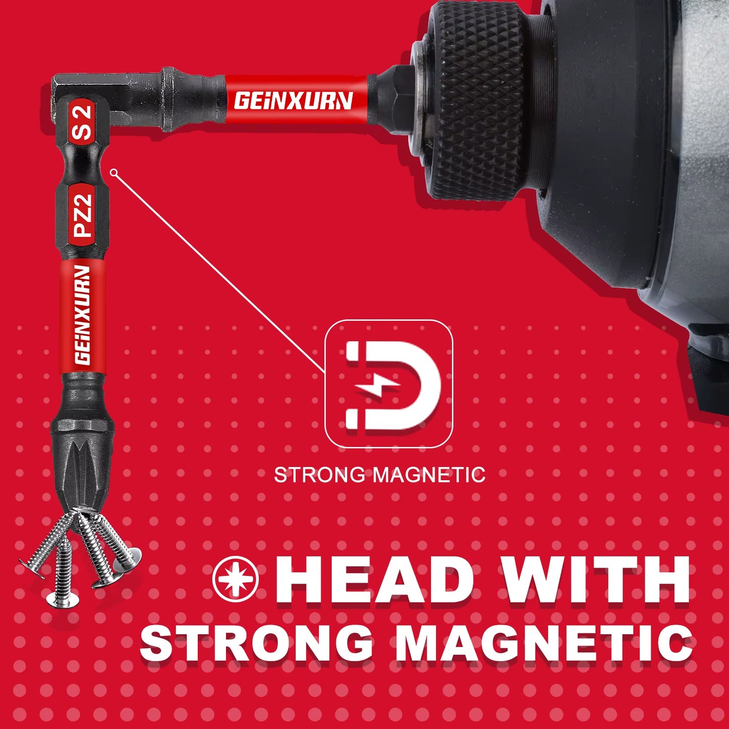 1 Inch/2 Inch Impact Magnetic Pozidriv #2 PZ2 Screwdriver Bit Set with Storage Organizer