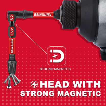 1 Inch/2 Inch Impact Magnetic Pozidriv #2 PZ2 Screwdriver Bit Set with Storage Organizer